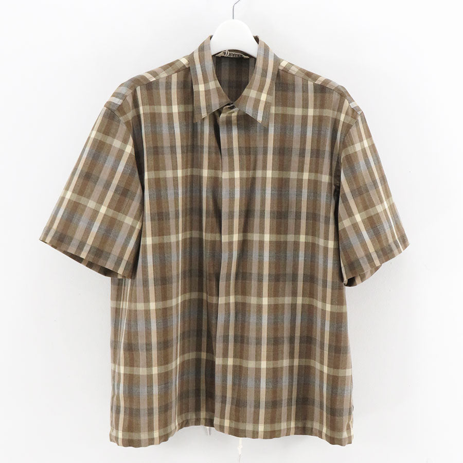 AURALEE/オーラリー】SUPER FINE TROPICAL WOOL CHECK HALF-SLEEVED