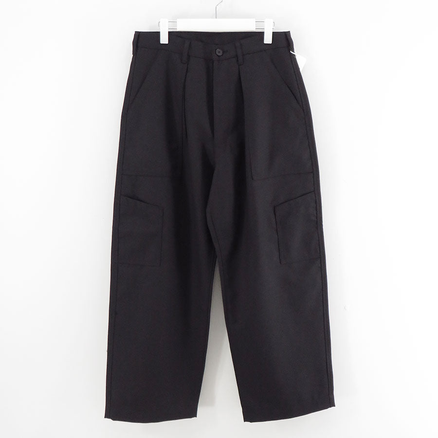 【美品・入手困難】21AW グラフペーパー ミリタリー パンツ 黒 サイズ1 COMME des GARCONS HOMME/コムデギャルソンオム】ウールサージ