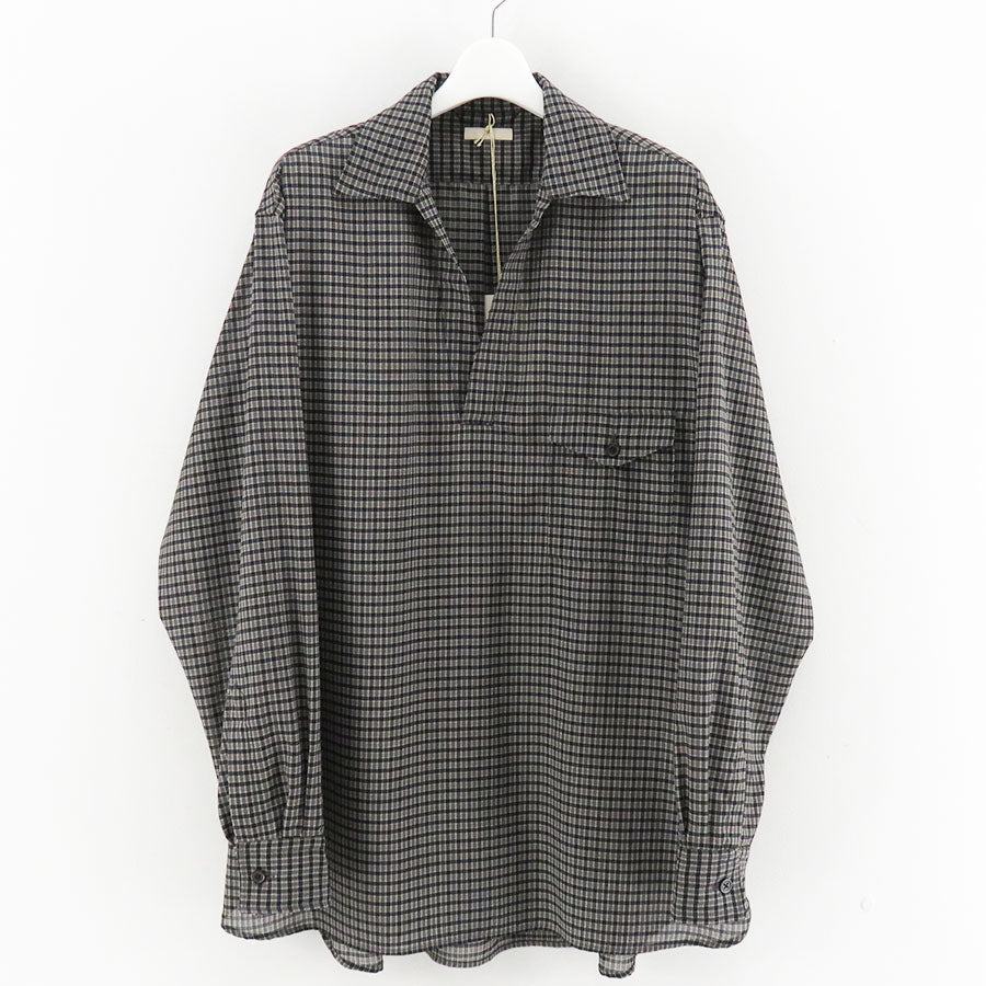 ULTERIOR/アルテリア】SUPER LIGHT WOOL CHECK SKIPPER SHIRT USH66