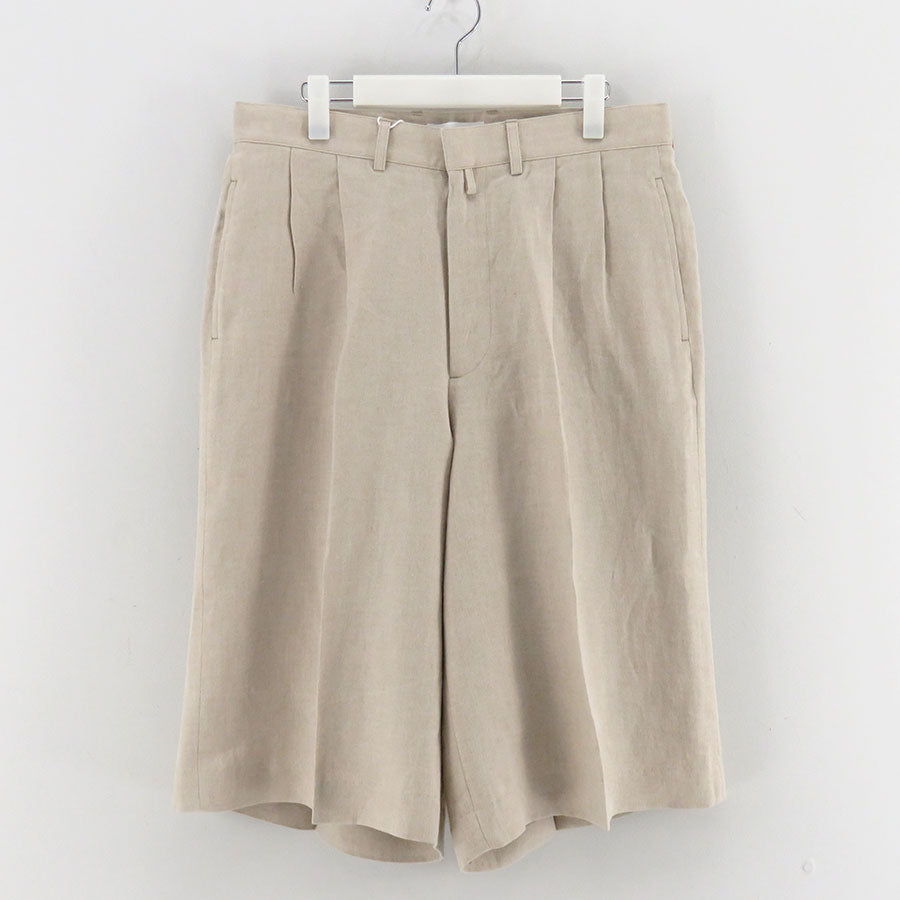 REVERBERATE/リバーバレイト】LINEN TACKED SHORTS REV-26SS-TR07-PLの