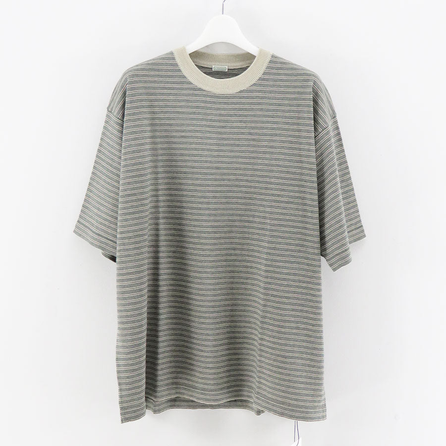 【A.PRESSE/アプレッセ】<br>High Gauge S/S Striped T-Shirt <br>24SAP-03-04K