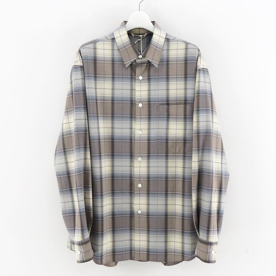 AURALEE / オーラリー | SUPER LIGHT WOOL CHECK SLEEVELESS SHIRTS ウールチェック ノースリーブシャツ | 0 | ブルー系 | レディース AURALEE/オーラリー】SUPER LIGHT WOOL CHECK SHIRT A26SS01LCの通販