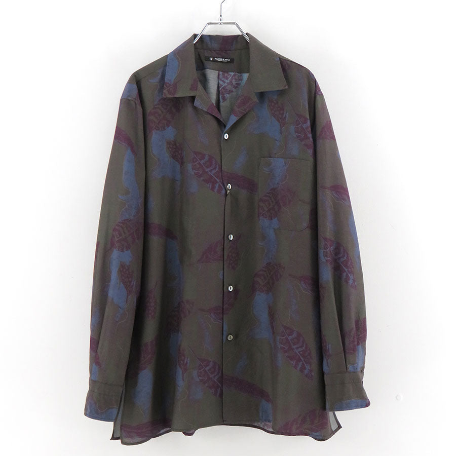 MAATEE&SONS/マーティーアンドサンズ】OPEN COLLAR SHIRTS LEAF PRINT