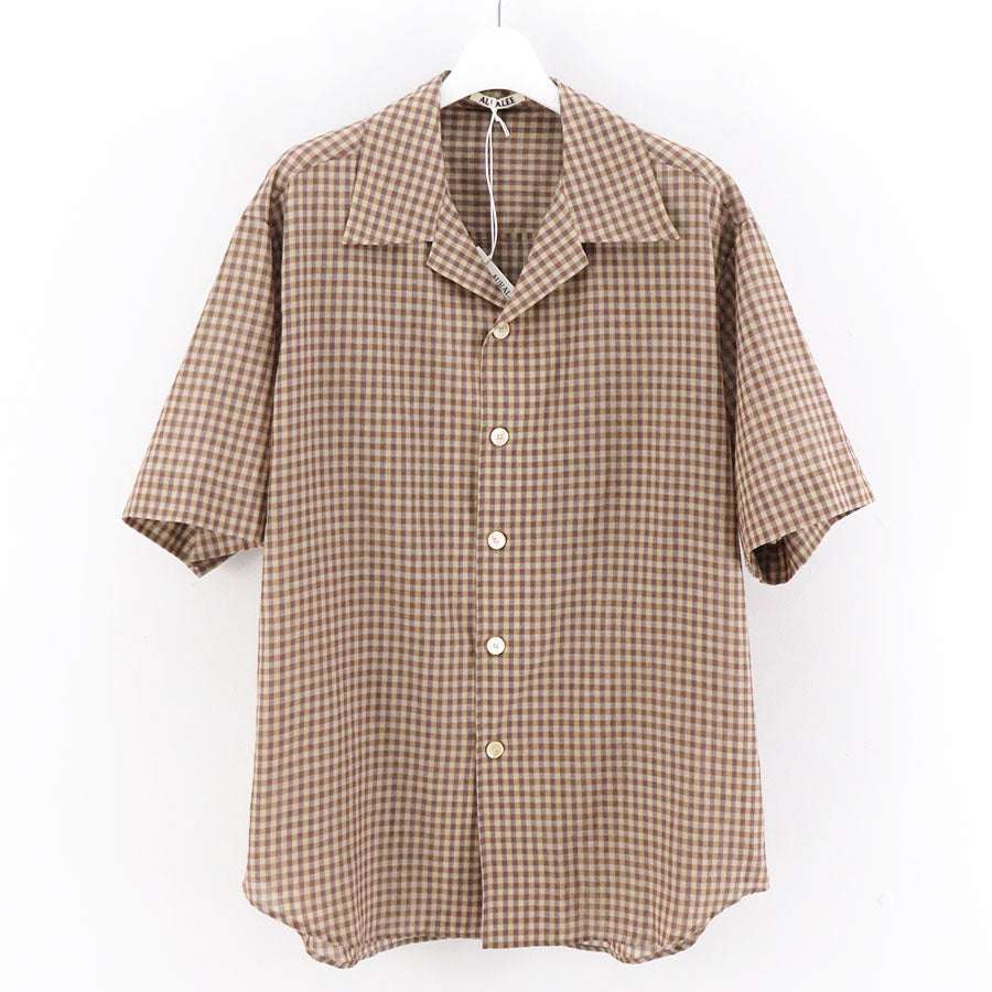 AURALEE/オーラリー】AIRY LIGHT COTTON CHECK HALF SLEEVED SHIRT