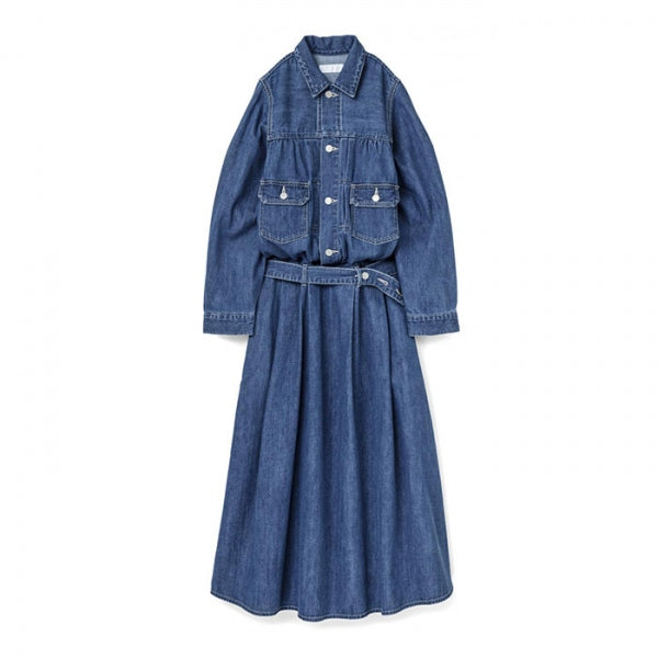 graphpaper BELTED DENIM DRESS-