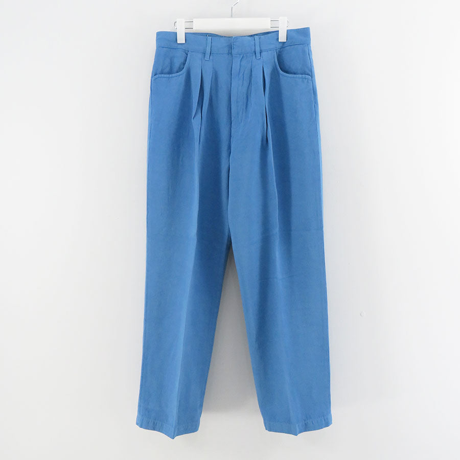 SALE 60%OFF ! <br/>【FARAH/ファーラー】<br>綿麻 3/2 ツイル Two-tuck Wide Pants <br>FR0301-M4007