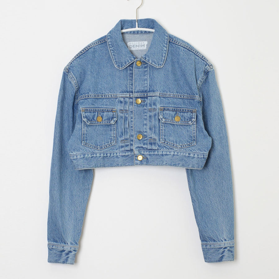 3520023'HOLIDAY CROPPED DENIM JACKET - Gジャン/デニムジャケット