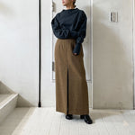 【BOWTE】 COTTON LOOP WHEEL PIECE DYED TOPS <br>【INSCRIRE】 Wool Long Skirt