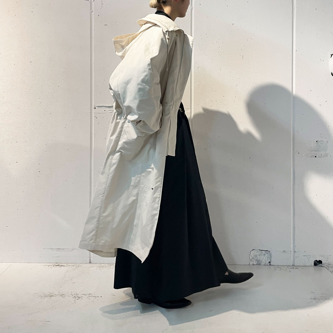 【AURALEE】 HIGH DENSITY COTTON POLYESTER CLOTH HOODED COAT