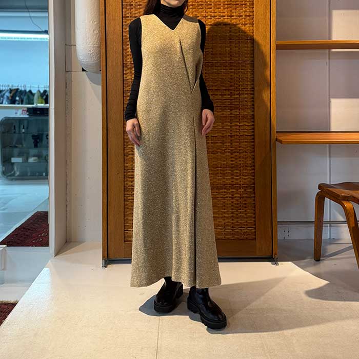 【AURALEE】 HOMESPUN TWEED DRAPE DRESS<br>SUPER HIGH GAUGE SHEER RIB TURTLE NECK L/S TEE