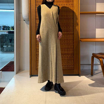 【AURALEE】 HOMESPUN TWEED DRAPE DRESS<br>SUPER HIGH GAUGE SHEER RIB TURTLE NECK L/S TEE