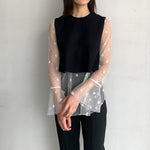 【GREED】 Small Flower embroidery Long Top