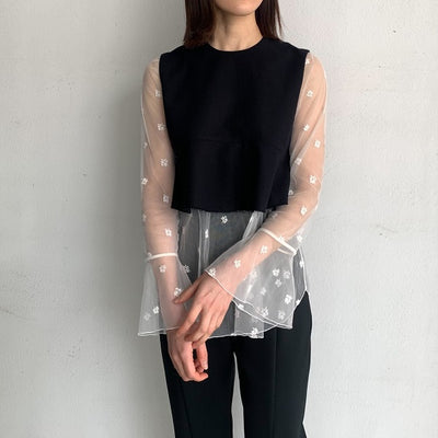 【GREED】 Small Flower embroidery Long Top