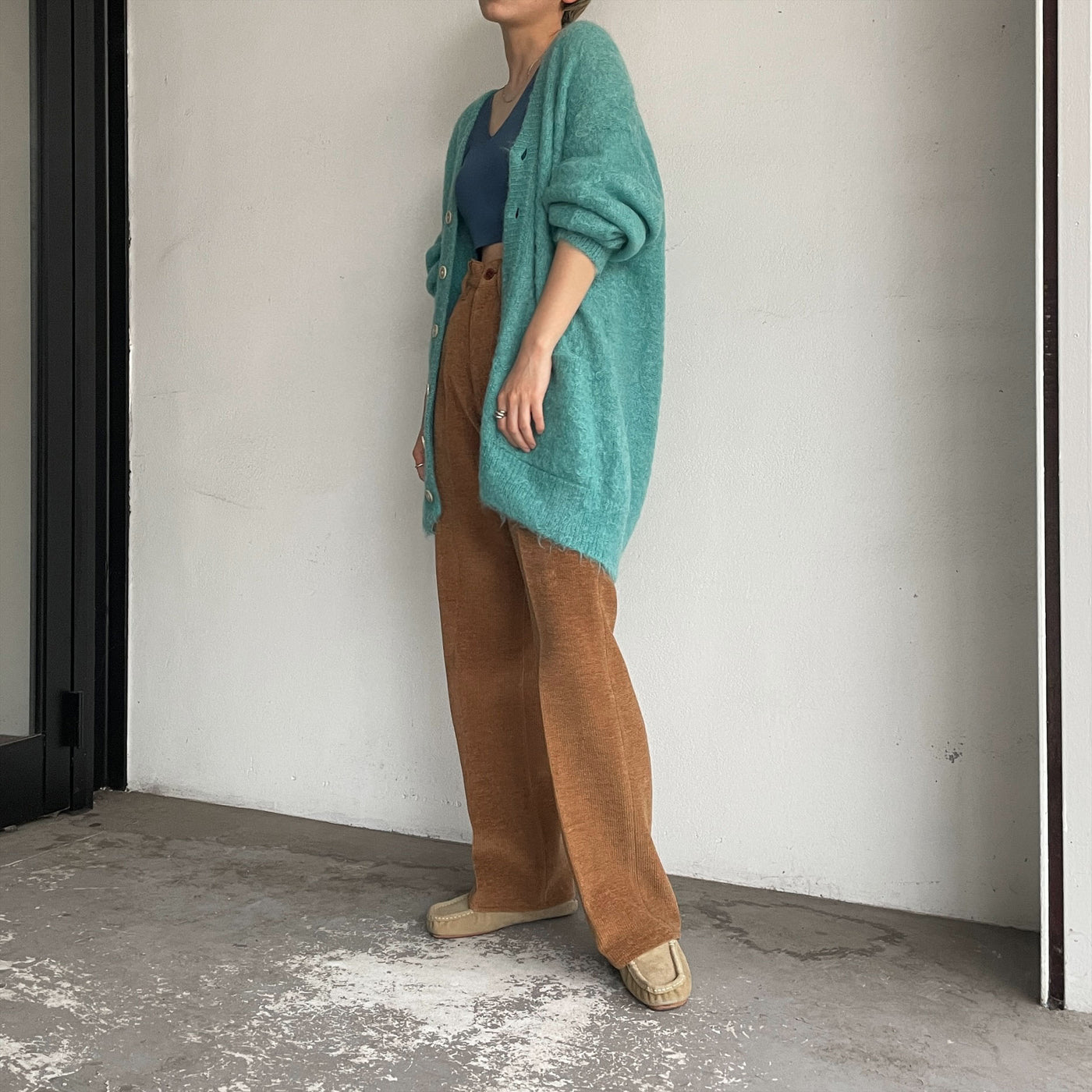 AURALEE】 BRUSHED SUPER KID MOHAIR KNIT LONG CARDIGAN / WOOL 