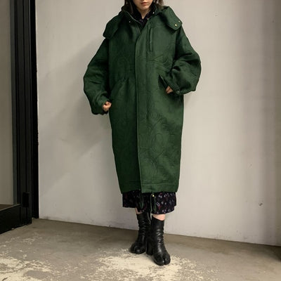【Mame Kurogouchi】 Jomon Arabesque Triple Layer Jacquard Coat