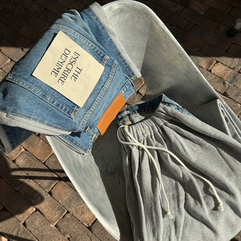 【INSCRIRE】 Hybride Sweat Denim Pants