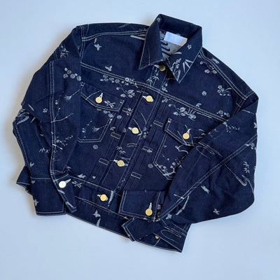 【Mame Kurogouchi】 Nature Pattern Jacquard Short Denim Jacket