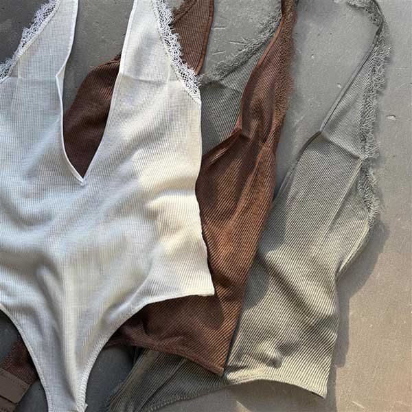 【FUMIKA UCHIDA】 RIB HALTER-NECK BODYSUIT