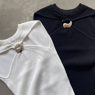【mukasa】 Sleeveless Knit Top