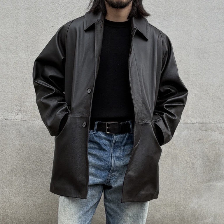 【MAATEE&SONS】LEATHER HALF COAT　MT5303-0703