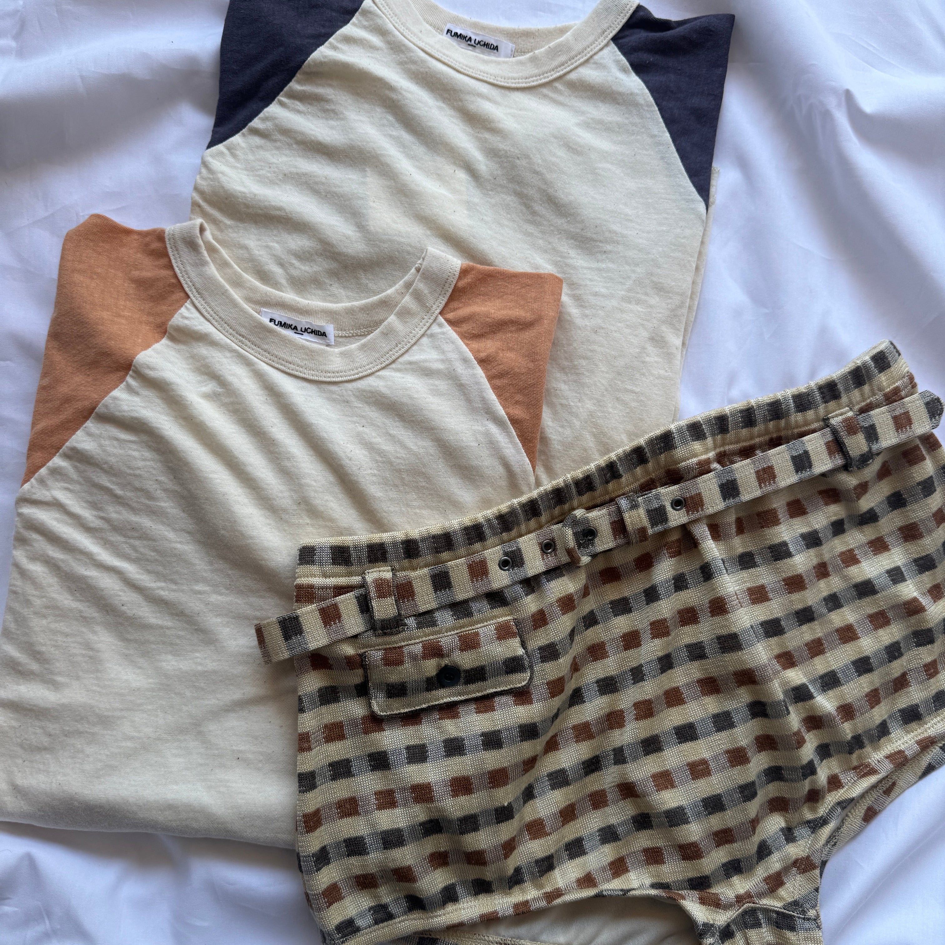 FUMIKA UCHIDA】 Plaid Jersey Shorts / Raglan Tee – ONENESS ONLINE
