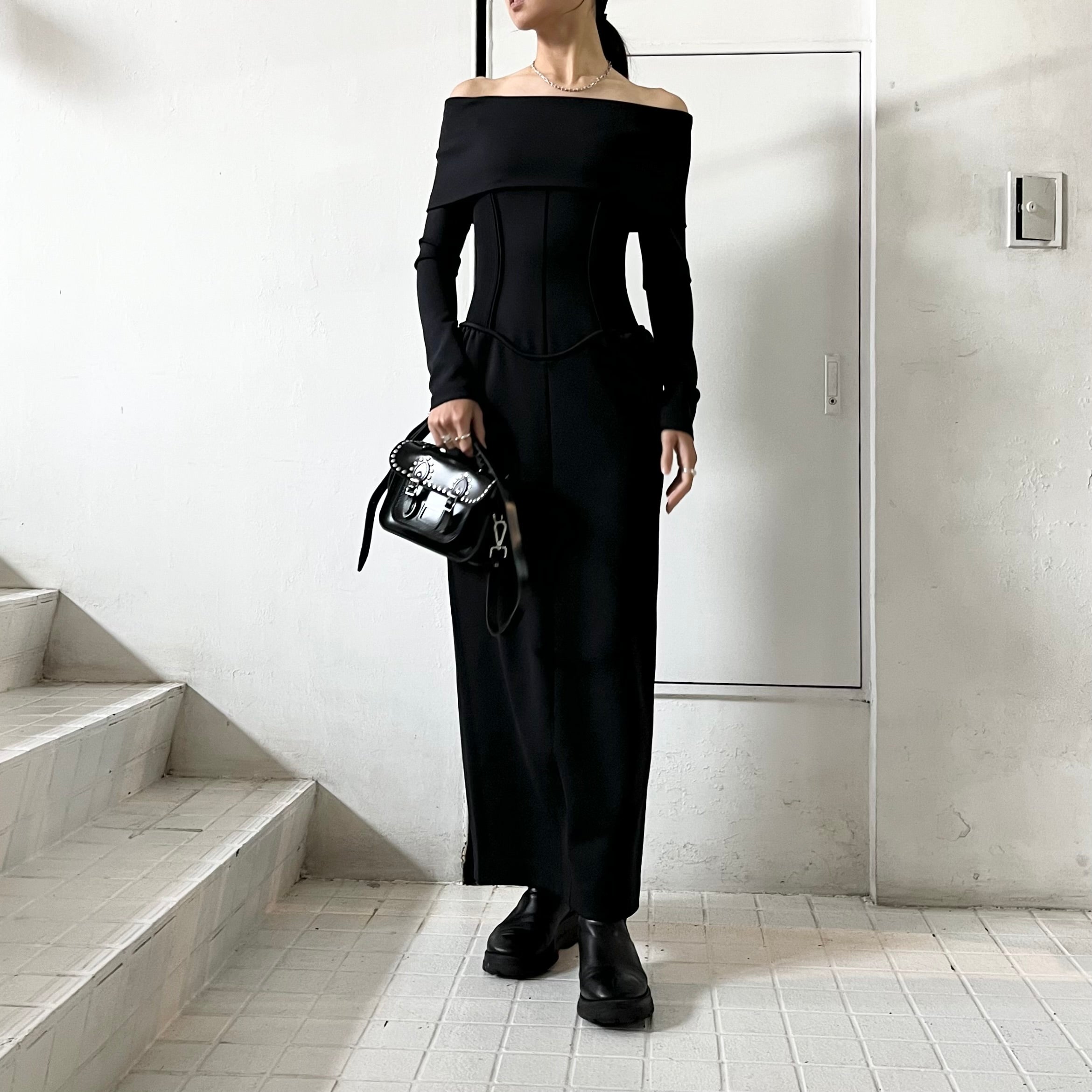FETICO】 JERSEY OFF SHOULDER DRESS / FETICO × THE CAMBRIDGE