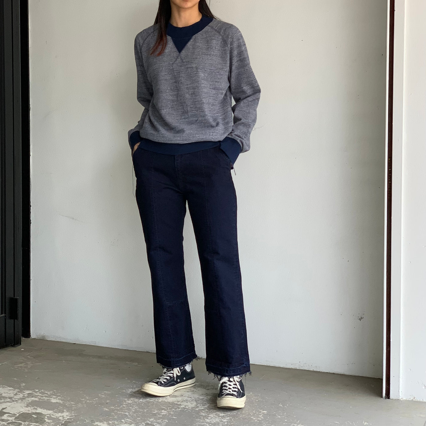 【Rich I】GYM (CREW NECK SWEAT) / JOHN (BOOTSCUT DENIM PANTS)