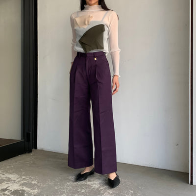 【kotohayokozawa】LONG SLEEVE TOP HIGH NECK / 【JOHN】 High Waist Wide Trousers