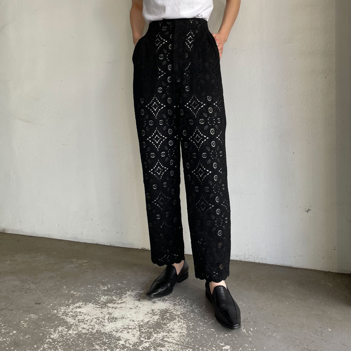 【GREED】 Scallop Lace Cropped Pants
