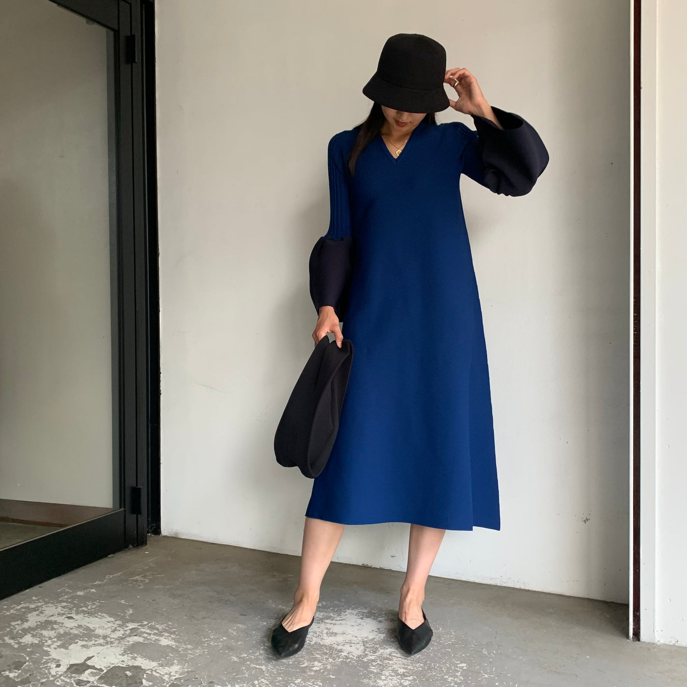 cfcl POTTERY KAFTAN DRESS ネイビー 1 - ワンピース