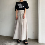 【Oh, Sherry】 Limited GIRLS RULE【ATON】HAND DYE NYLON TUCKED FLARE SKIRT