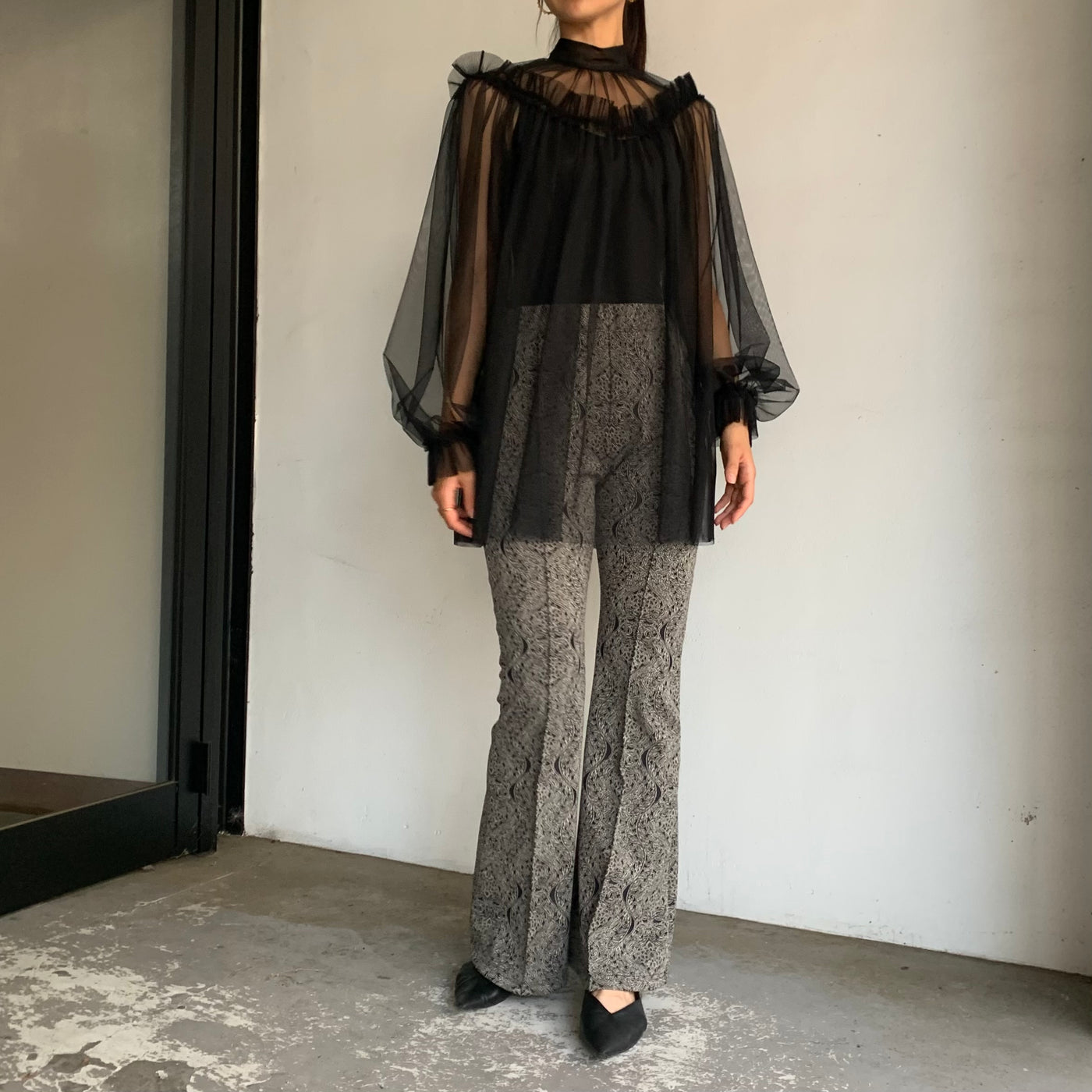 VERYboutiqueFETICO TULLE FRILLED TUNIC チュール ブラック