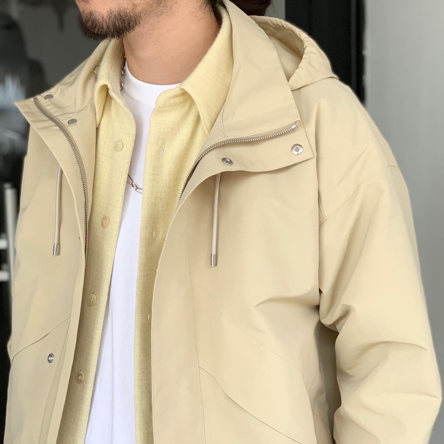 Y*様 AURALEE ハーフジップ ナイロンジャケット AURALEE】 WASHI POLYESTER HIGH DENSITY CLOTH HOODED ZIP BLOUSON