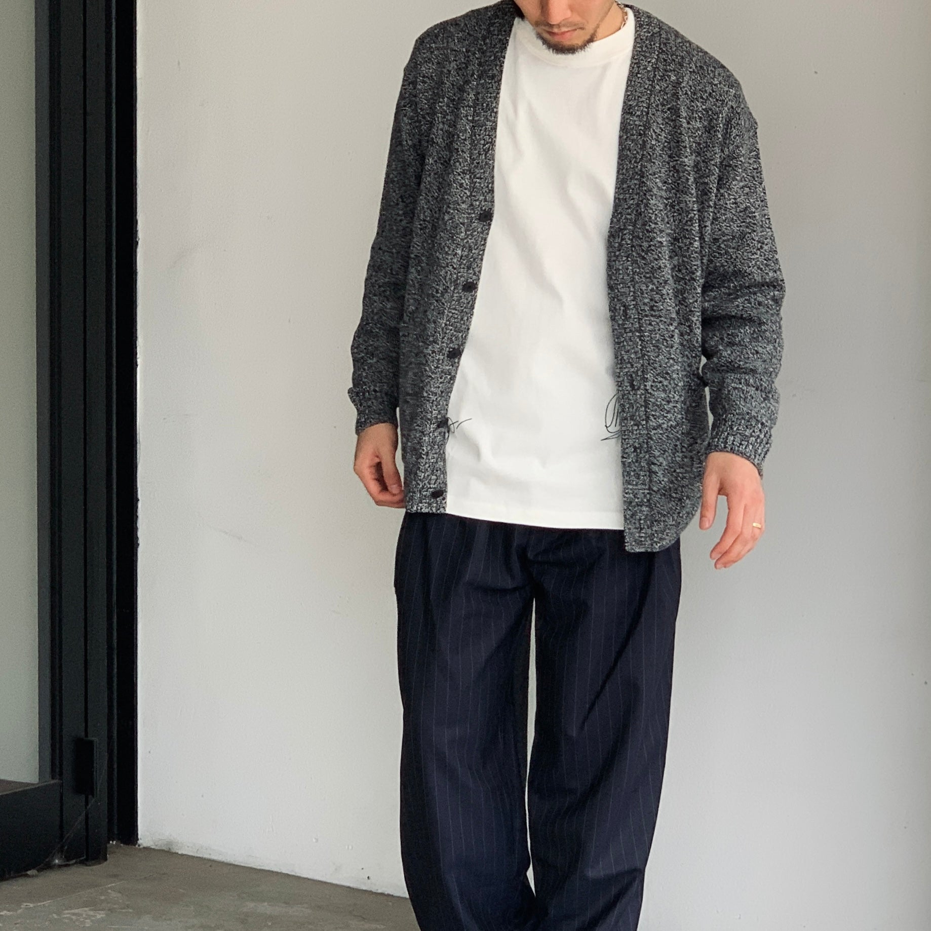 トップス ATON WOOL MOULINE OVERSIZED CARDIGAN 06 ATON】 WOOL MOULINE OVERSIZED CARDIGAN KRAGNW0905 – ONENESS ONLINE