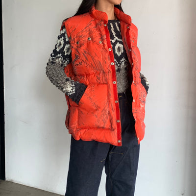 【M A S U】 MARBLE BANDANA PUFFER VEST