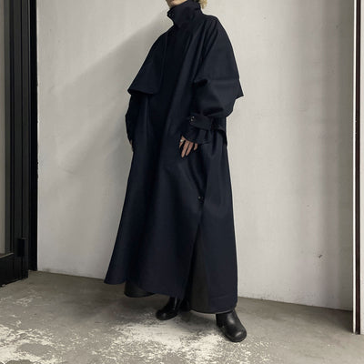 【THE RERACS】 RERACS MILLED FLANNEL THE TRENCH PONCHO