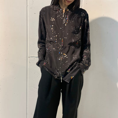 【M A S U】 ZIP-UP GALAXY SILK SHIRT