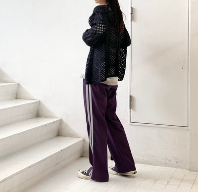 【UNUSED】 Crochet cardigan ・Long-sleeve border T-shirt /【INSCRIRE】Truck Pants