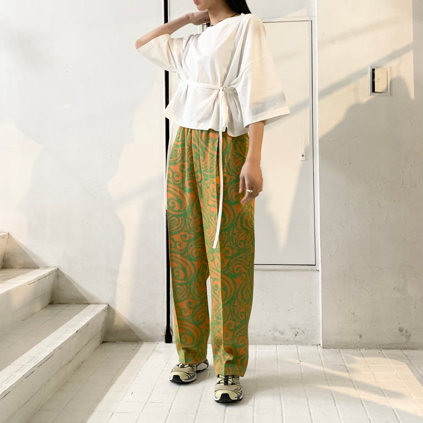 【INSCRIRE】 Belted Wide Tee  / Big Paisley Pants