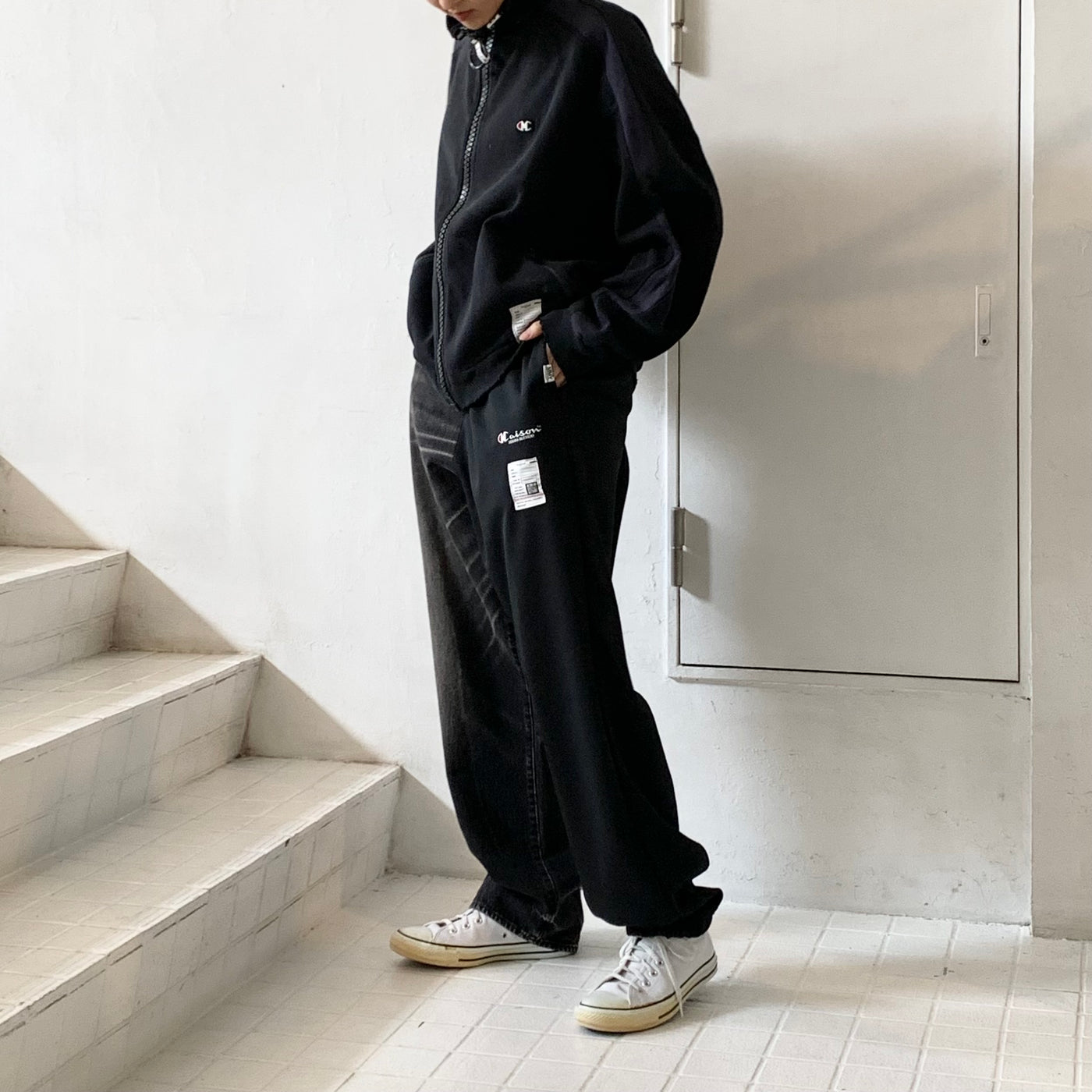 【Maison MIHARA YASUHIRO】 Distressed track jacket J10JK521 / Half-Sweat Denim Pants J10PT023