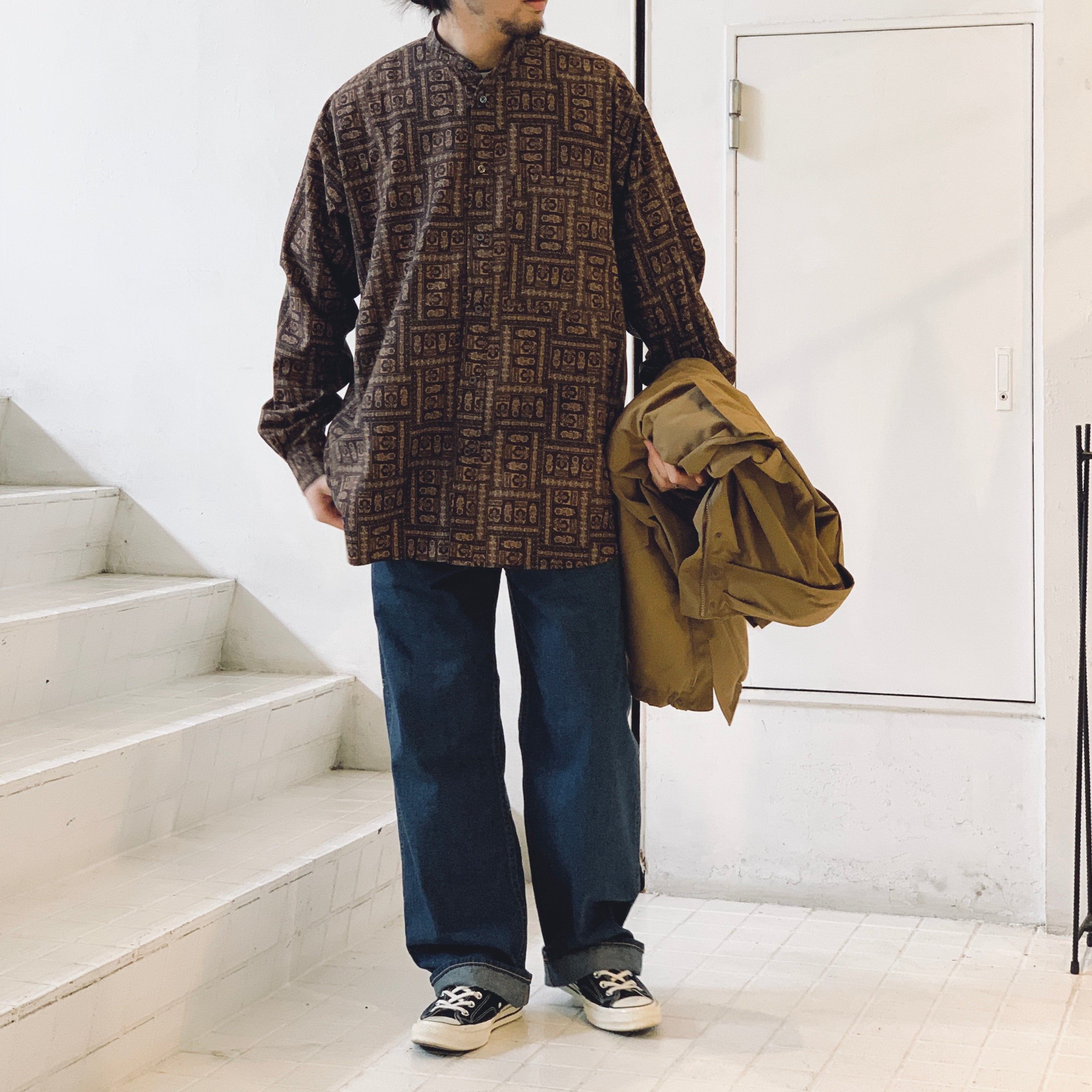 DAIWA PIER39/ダイワピアサーティナイン】TECH BAND COLLAR SHIRTS L/S