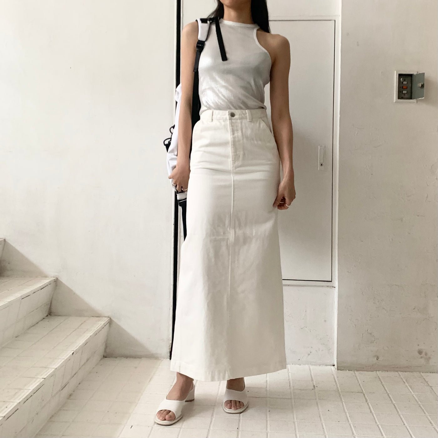 【JUN MIKAMI】 ホイルタンクトップ  / 【IIROT】 USA Cotton Maxi skirt