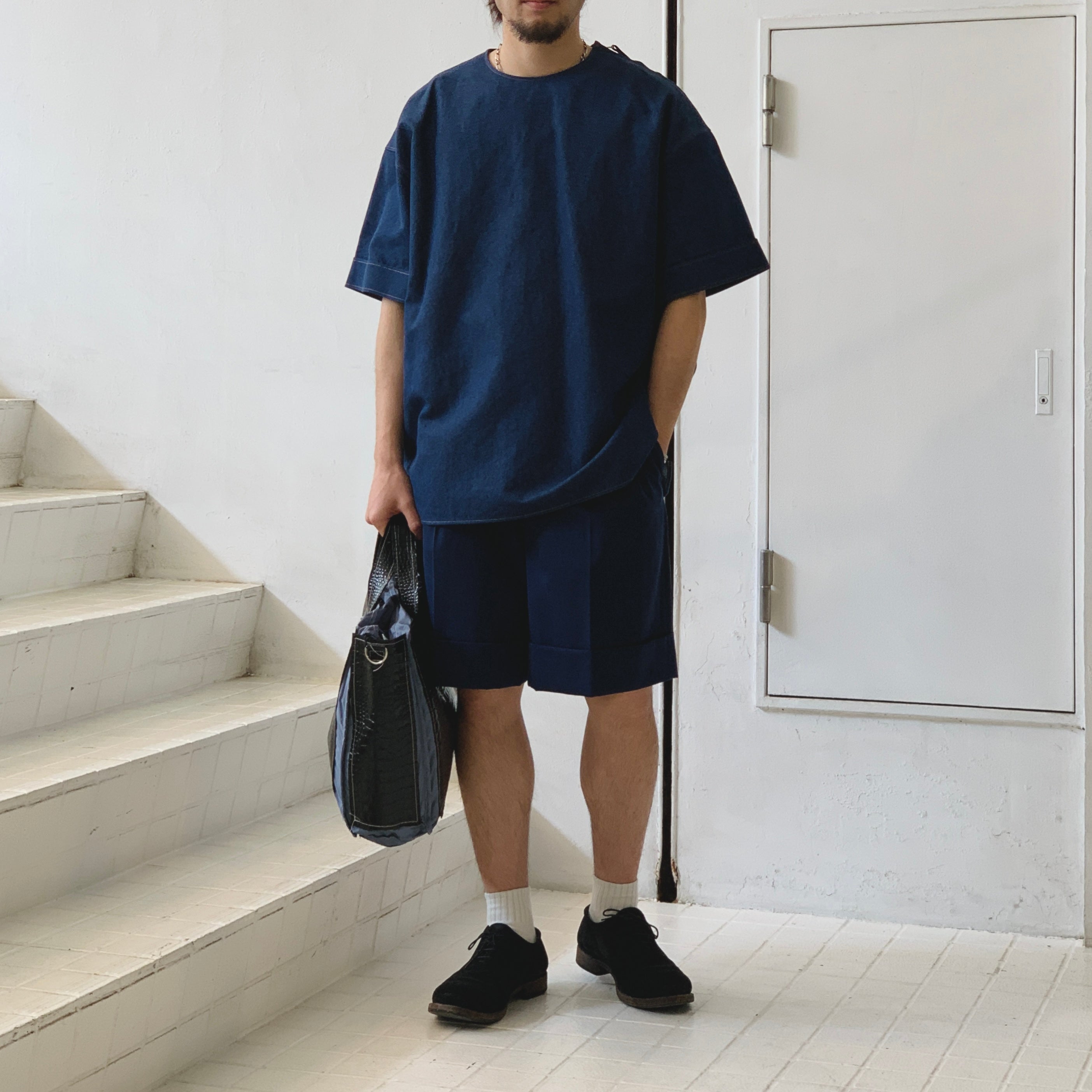 THE RERACS/ザ・リラクス】RERACS SIDE ZIP PULLOVER SHIRT SHORT