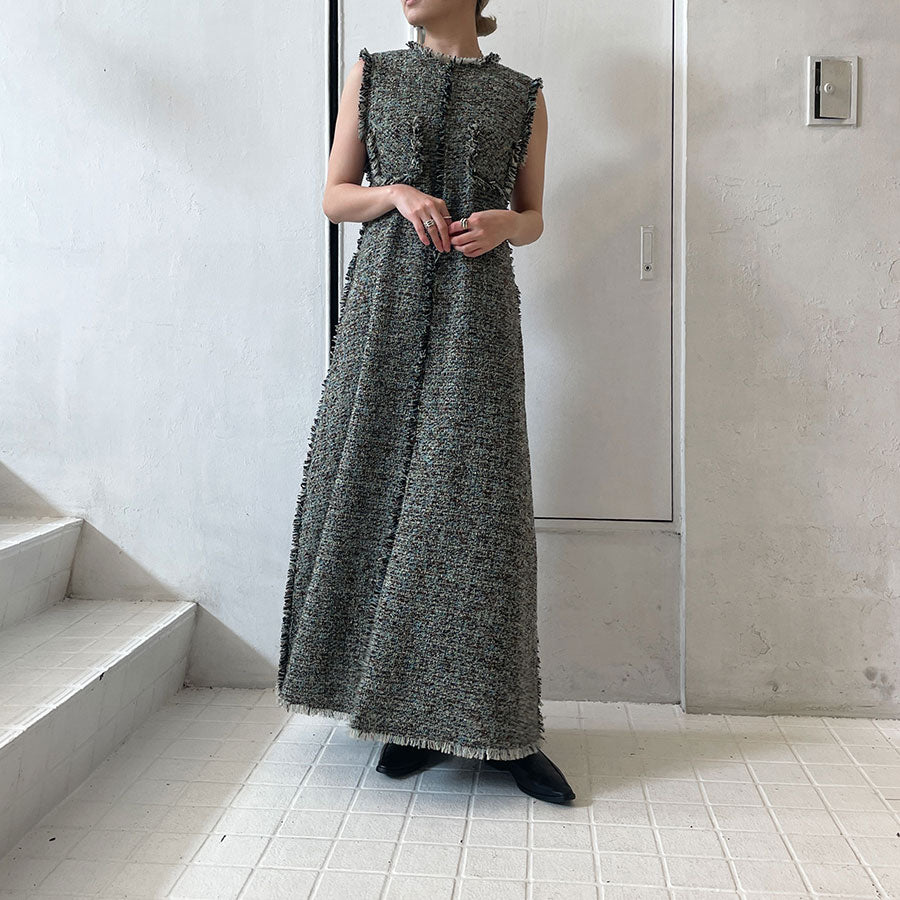 【GREED】 KASURI Classic Tweed Dress
