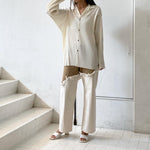 【to do kotohayokozawa】 Todo wave shirts  / FRINGE DENIM PANTS