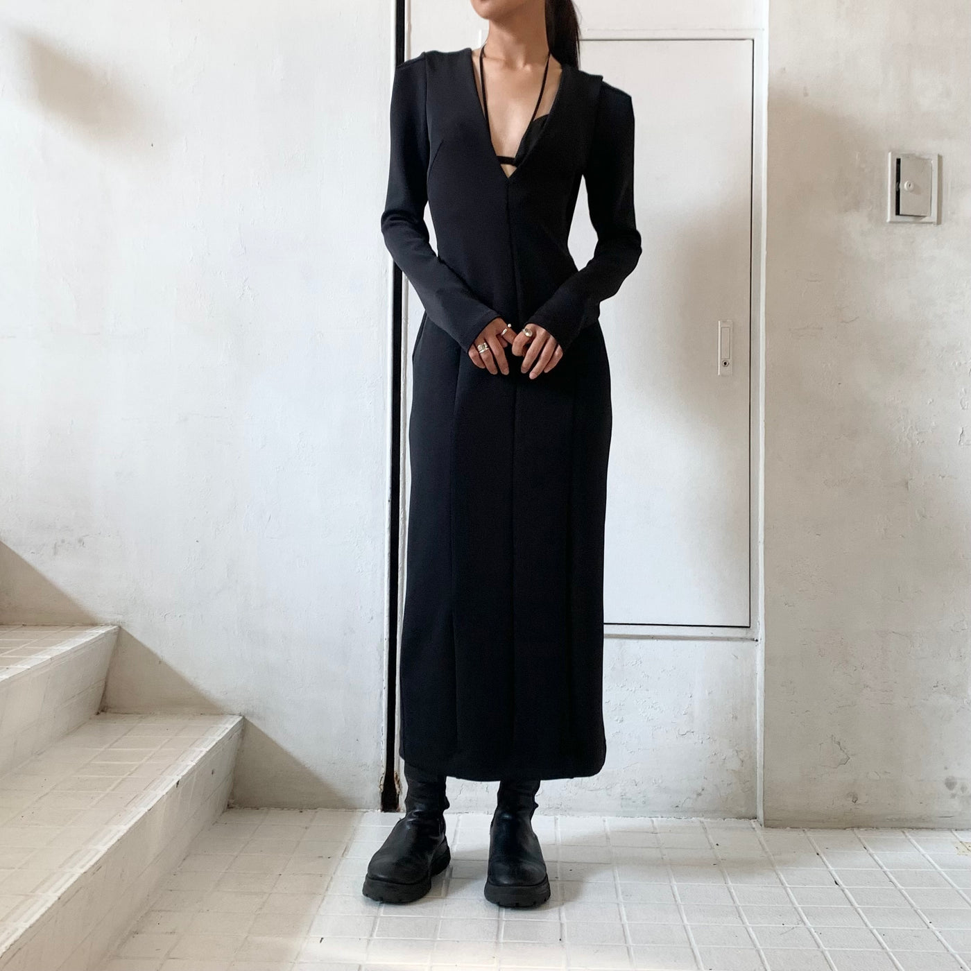 FETICO STRETCH JERSEY MIDI DRESS - ロングワンピース