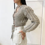 【ERIKOKATORI】 lace up hand knit