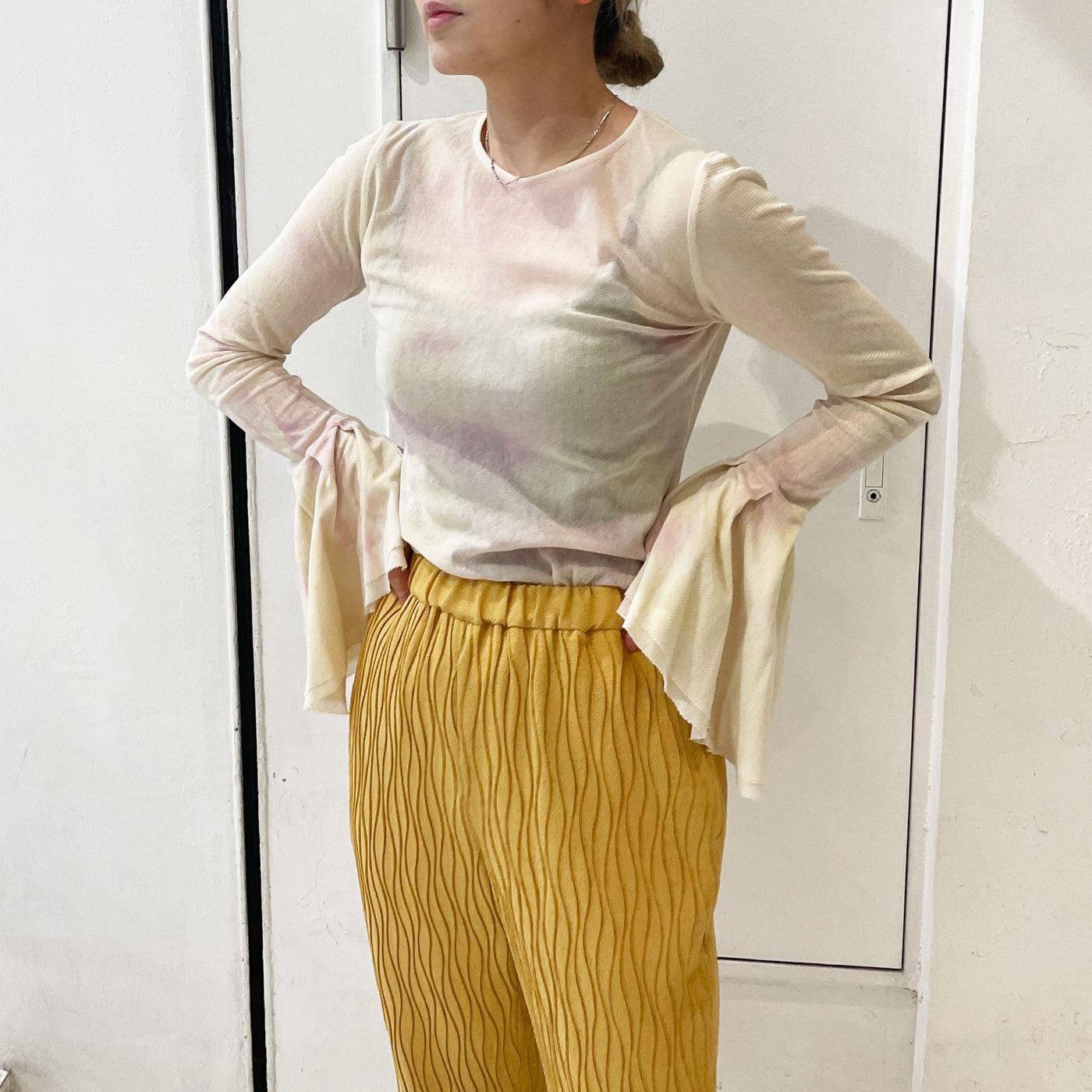 【OPEN SESAME CLUB】 cotton flare cuff tops