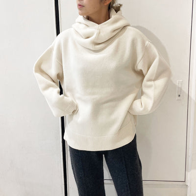 【IIROT】 Drape hoodie knit