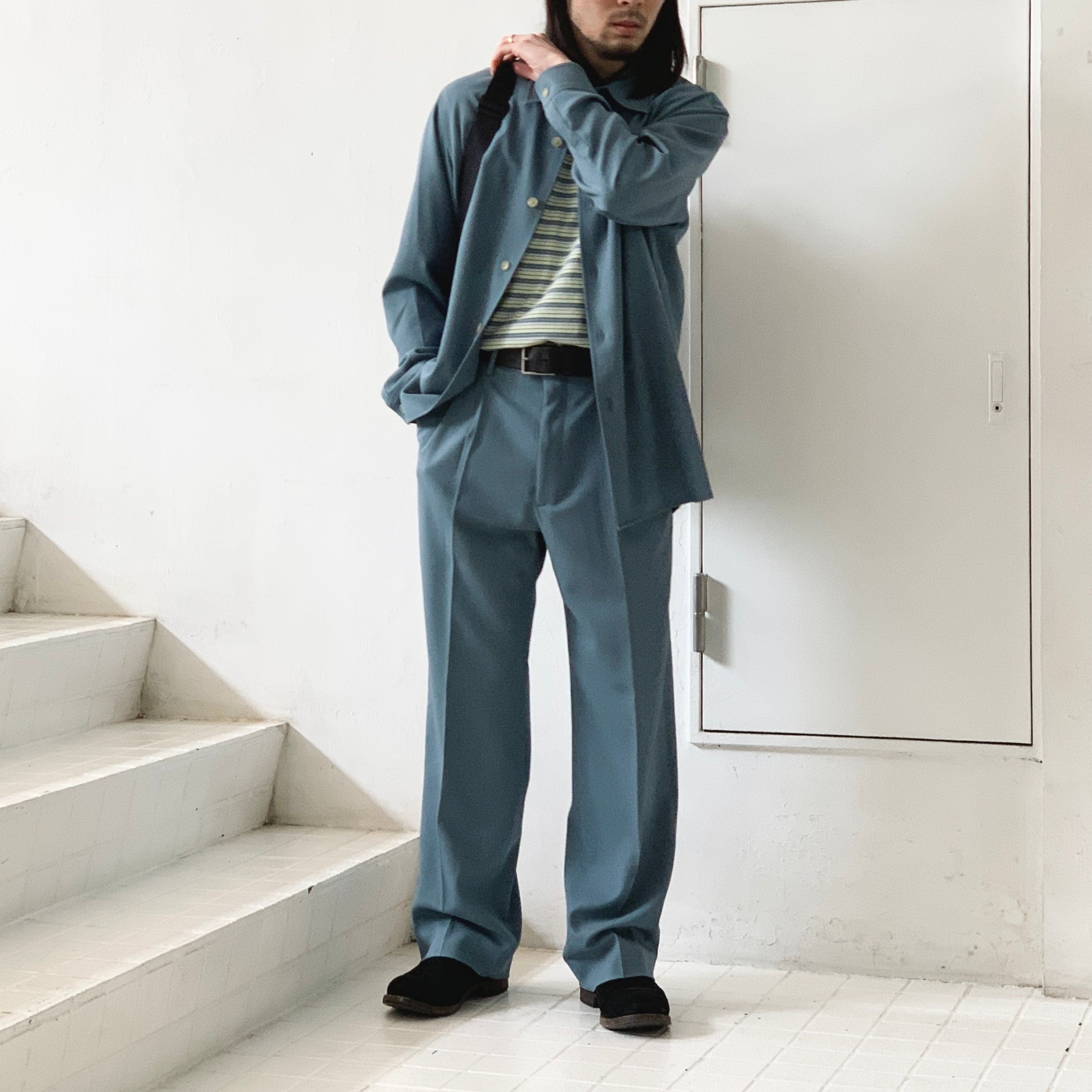 AURALEE】 HARD TWIST WOOL DOBBY SHIRT、SLACKS – ONENESS ONLINE STORE